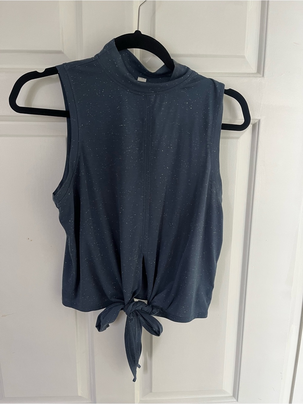 lululemon athletica Slate Blue Sleeveless Mock Neck Tie-Front Tank